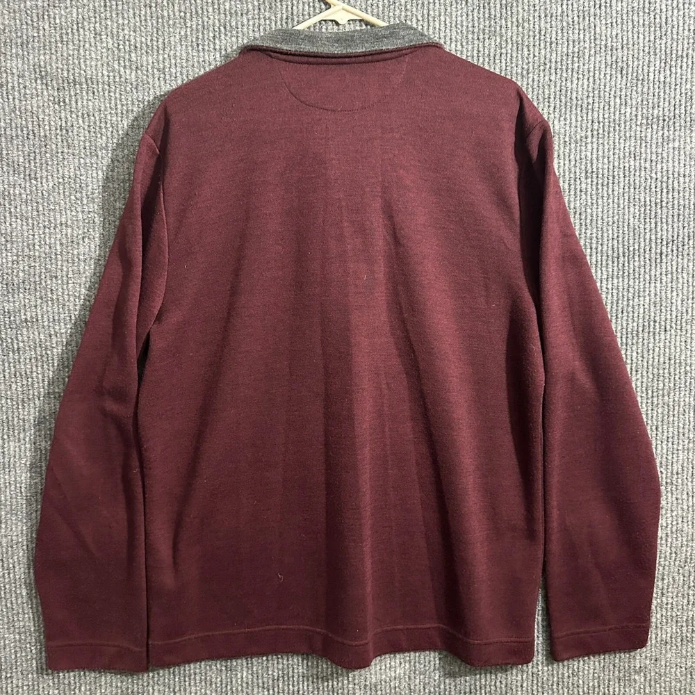 Banana Republic Mens‎ Sweater XL Maroon 1/4 Zip Pullover Knitted Long Sleeve